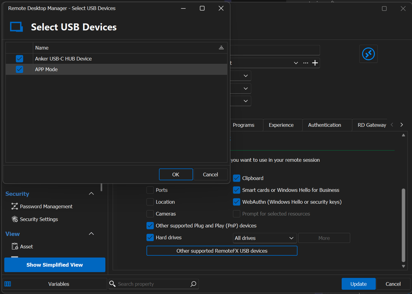 FIDO2 key redirection not working with embedded session